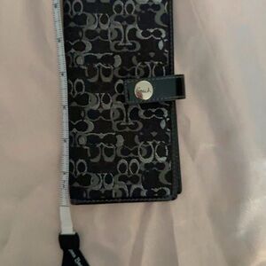 Coach Signature Black and Silver Wallet